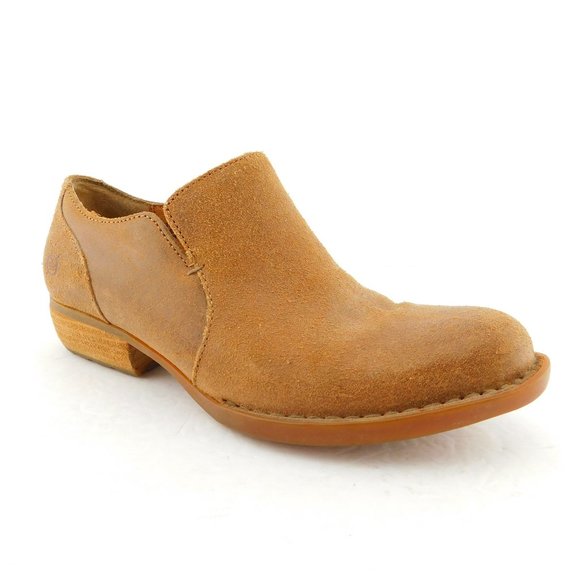 BORN Beige Brown Distressed Leather Ankle Booties 7 - Picture 1 of 8